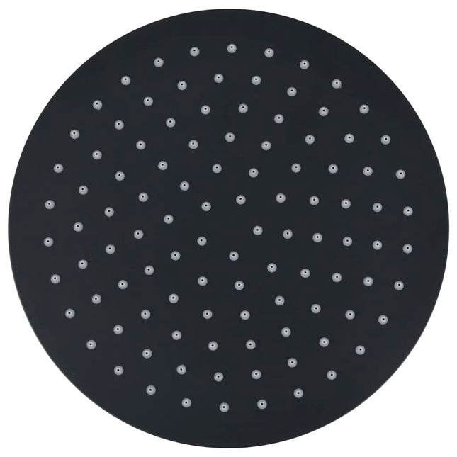 Testa Doccia a Pioggia in Acciaio Inox 25 cm Rotonda Nera
