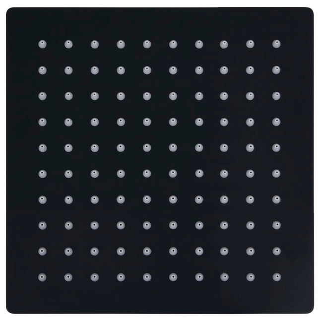 Testa Doccia a Pioggia in Acciaio Inoxe 20x20 cm Quadrata Nera