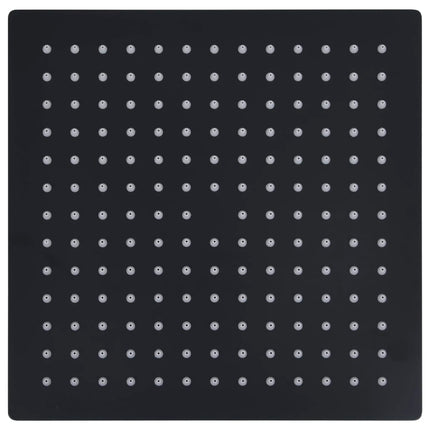 Testa Doccia a Pioggia in Acciaio Inox 30x30 cm Quadrata Nera