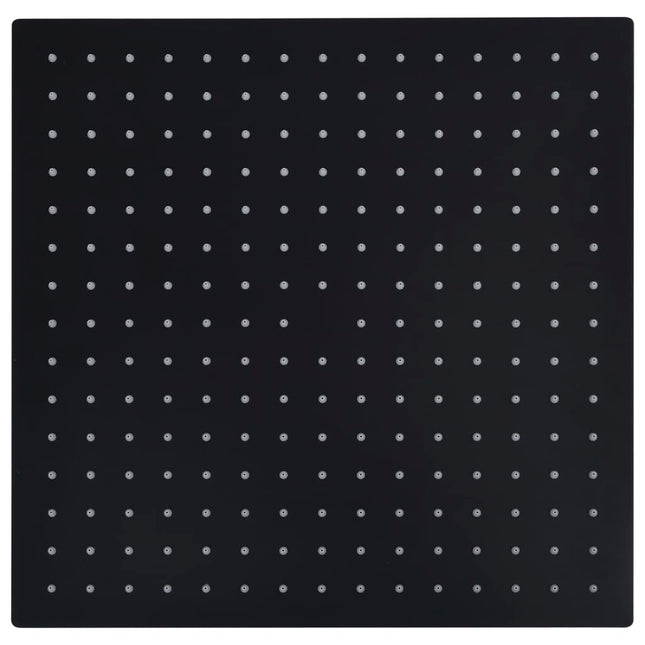 Testa Doccia a Pioggia in Acciaio Inox 40x40 cm Quadrata Nera