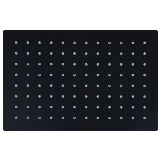 Testa Doccia a Pioggia Acciaio Inox 30x20 cm Rettangolare Nera