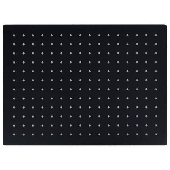 Testa Doccia a Pioggia Acciaio Inox 40x30 cm Rettangolare Nera