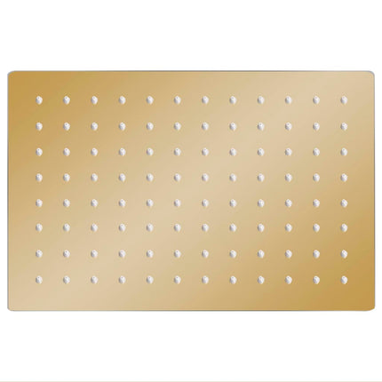 Testa Doccia a Pioggia in Acciaio Inox 30x20cm Rettangolare Oro