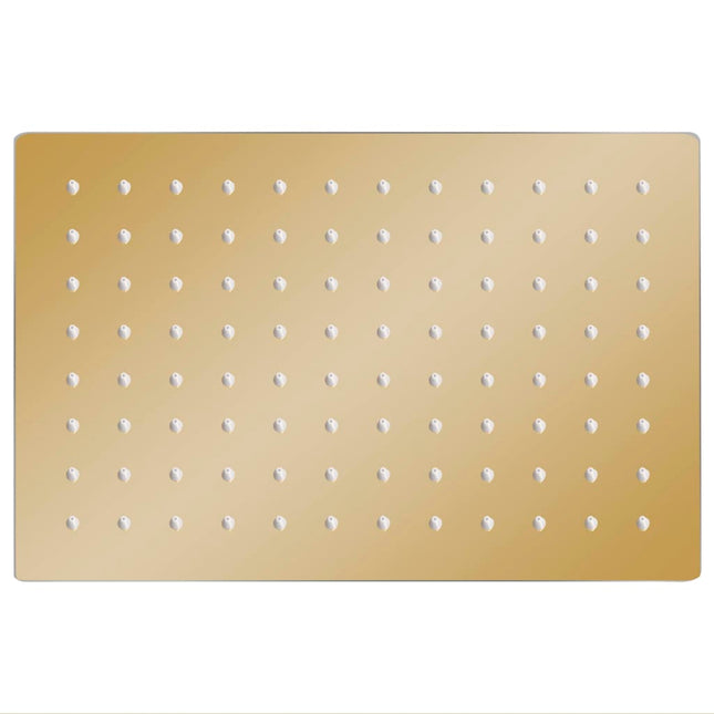 Testa Doccia a Pioggia in Acciaio Inox 30x20cm Rettangolare Oro