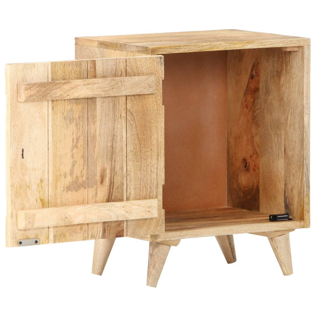Comodino Intagliato 40x30x50 cm in Legno Massello di Mango