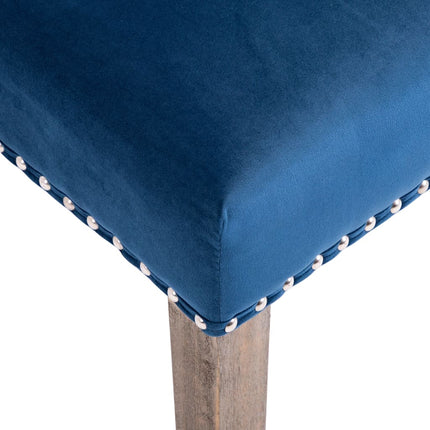 Sedie da Pranzo 6 pz Blu in Velluto