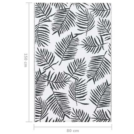 Tappeto da Esterni ARAKIL Bianco e Nero 80x150 cm in PP
