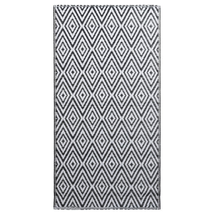 Tappeto da Esterni ARAKIL Bianco e Nero 80x150 cm in PP