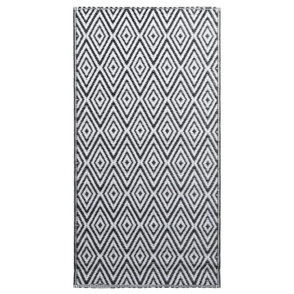 Tappeto da Esterni ARAKIL Bianco e Nero 160x230 cm in PP
