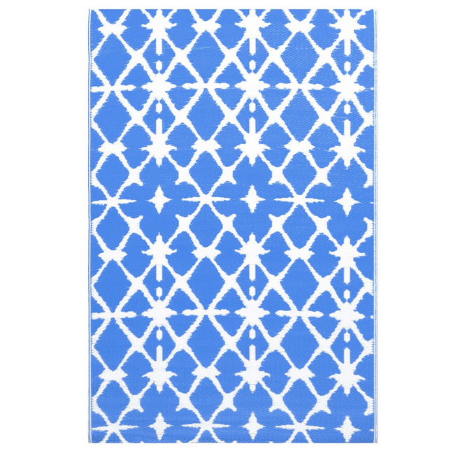 Tappeto da Esterni ARAKIL Blu e Bianco 80x150 cm in PP