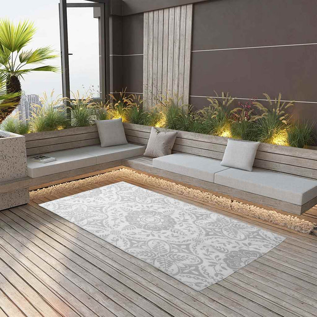 Tappeto da Esterni ARAKIL Grigio Chiaro 160x230 cm in PP