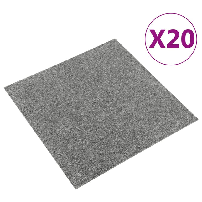 Quadrotte di Moquette 20 pz 5 m² 50x50 cm Grigie