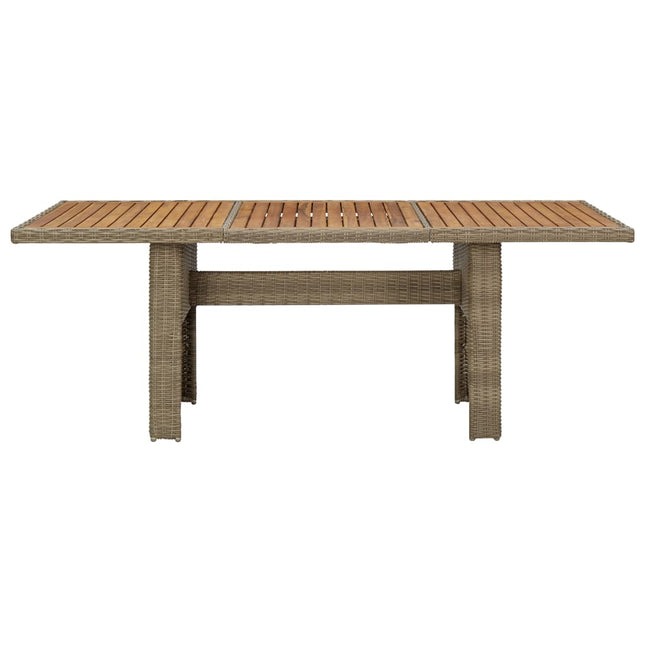 Tavolo da Giardino Marrone 200x100x74 cm in Polyrattan