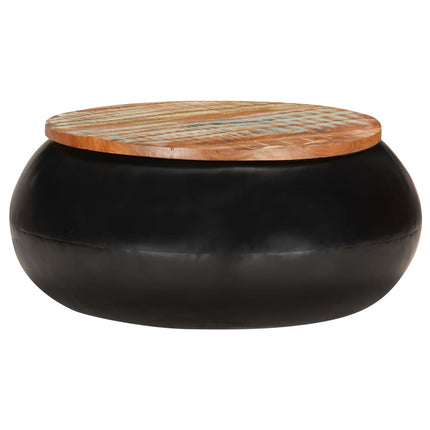 Tavolino da Salotto Nero 68x68x30 cm Legno di Recupero