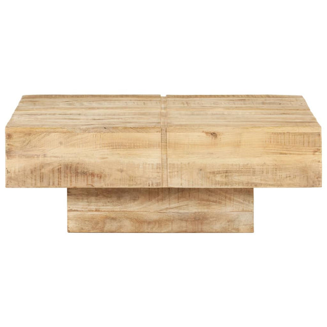 Tavolino da Salotto 80x80x28 cm in Legno Massello di Mango