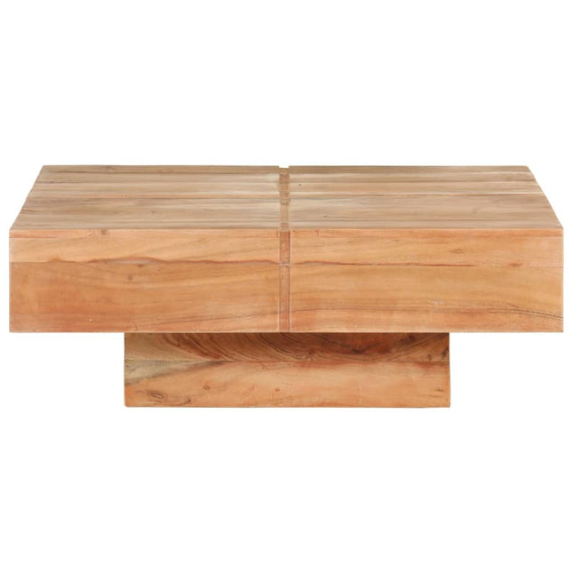 Tavolino da Salotto 80x80x28 cm in Legno Massello di Acacia