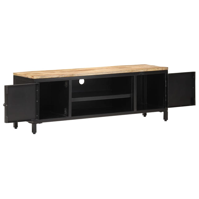 Mobile Porta TV 120x30x40 cm in Legno Massello di Mango Grezzo