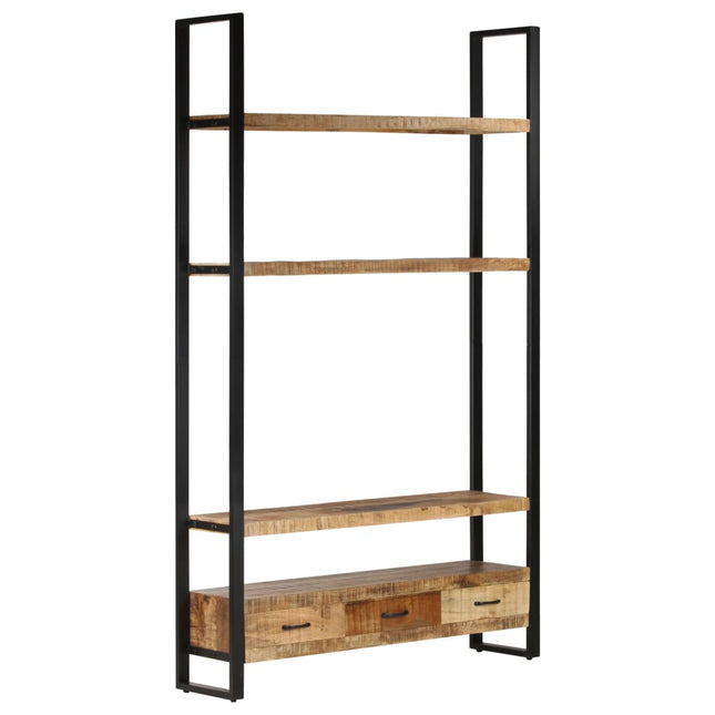 Libreria 118x30x200 cm in Legno Massello di Mango Grezzo