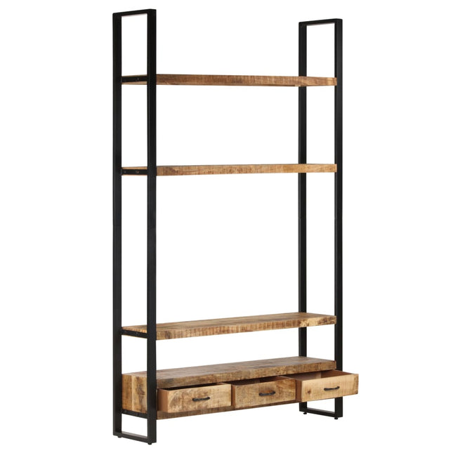 Libreria 118x30x200 cm in Legno Massello di Mango Grezzo