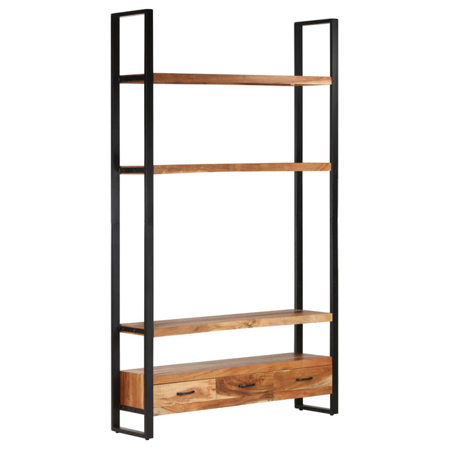 Libreria 118x30x200 cm in Legno Massello di Acacia