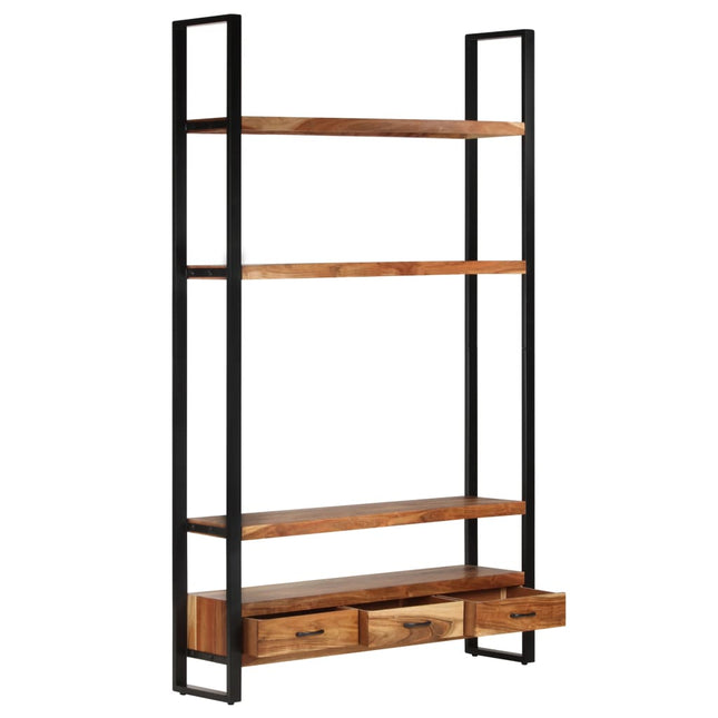 Libreria 118x30x200 cm in Legno Massello di Acacia