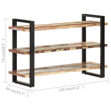 Credenza con 3 Ripiani 120x40x75 cm in Massello di Recupero