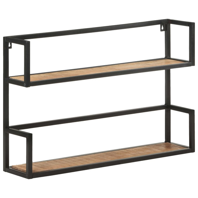 Scaffale a Muro 80x20x60 cm in Legno di Mango Grezzo