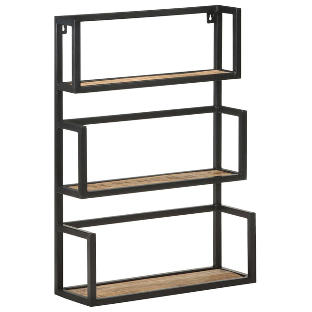 Scaffale a Muro 60x20x85 cm in Legno di Mango Grezzo