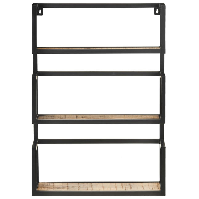 Scaffale a Muro 60x20x85 cm in Legno di Mango Grezzo