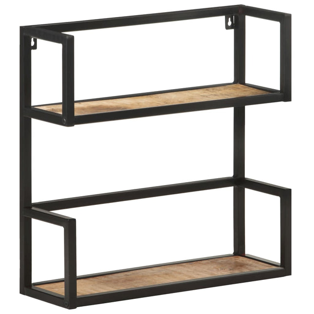 Scaffale a Muro 60x20x60 cm in Legno di Mango Grezzo