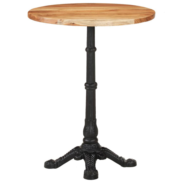 Tavolino da Bistrot Ã˜60x76 cm in Legno Massello di Acacia