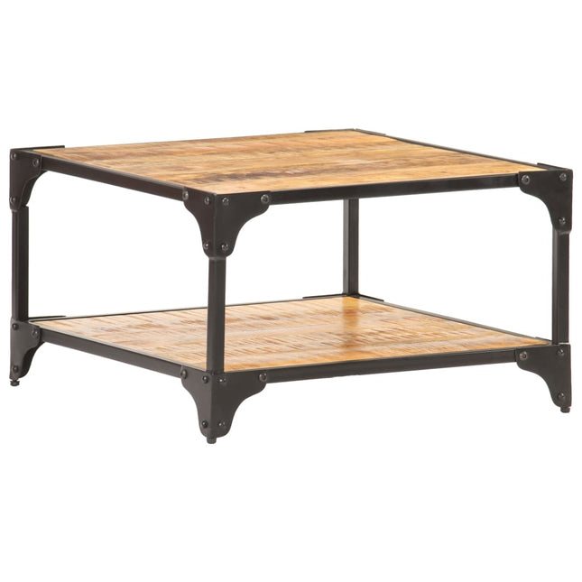 Tavolino da Salotto 60x60x35 cm in Legno Massello di Mango