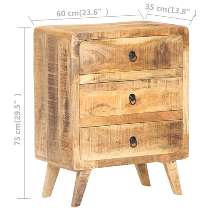 Credenza 60x35x75 cm in Legno Massello di Mango Grezzo