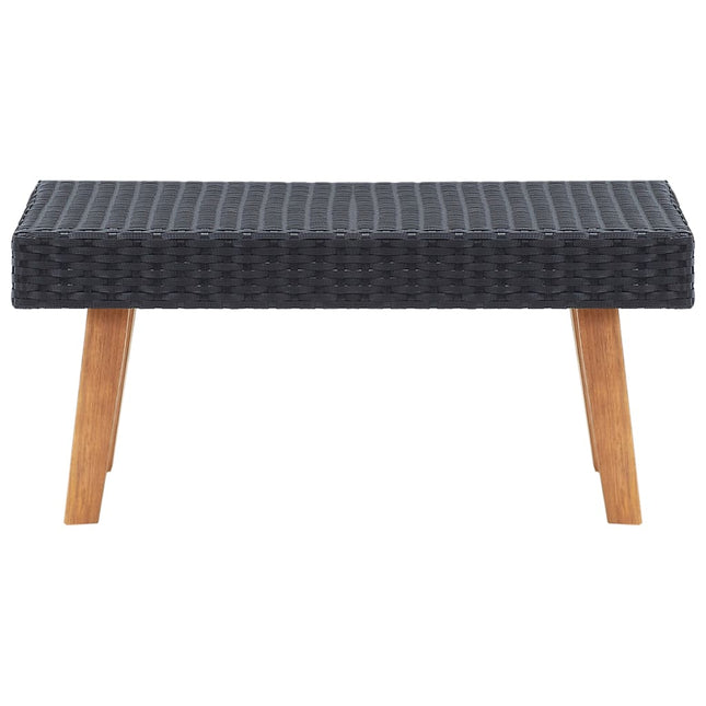 Tavolino da Giardino in Polyrattan Nero