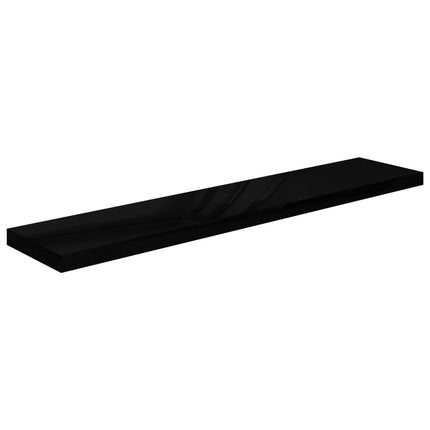 Scaffali a Parete 4 pz Nero Lucido 120x23,5x3,8 cm in MDF
