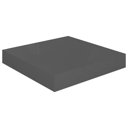 Scaffali a Parete 4 pz Grigio Lucido 23x23,5x3,8 cm in MDF