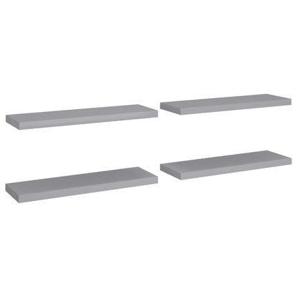 Scaffali a Parete 4 pz Grigi 80x23,5x3,8 cm in MDF