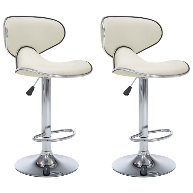 323647 Bar Stools 2 pcs Cream Faux Leather