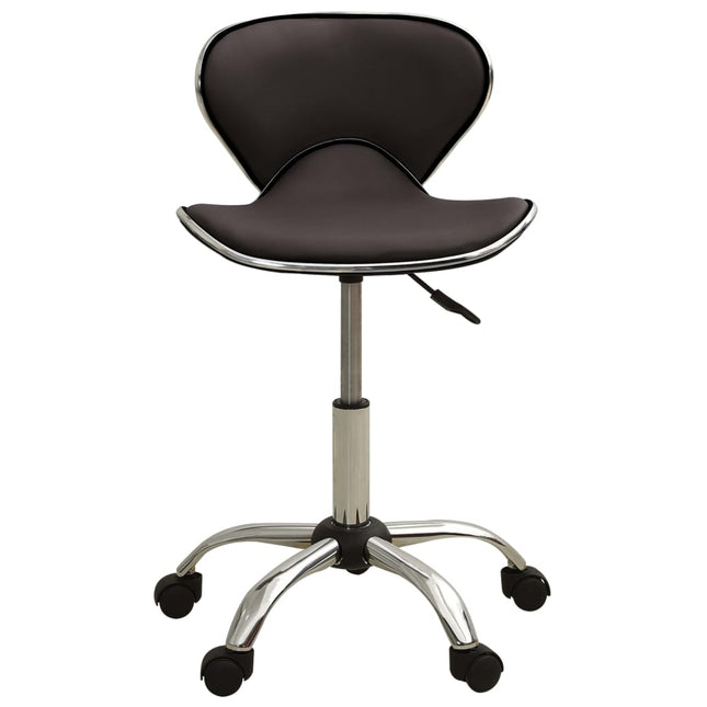 323676 Salon Spa Stool Brown Faux Leather