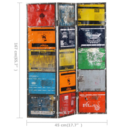 Paravento Multicolore 45x17x167 cm Ferro