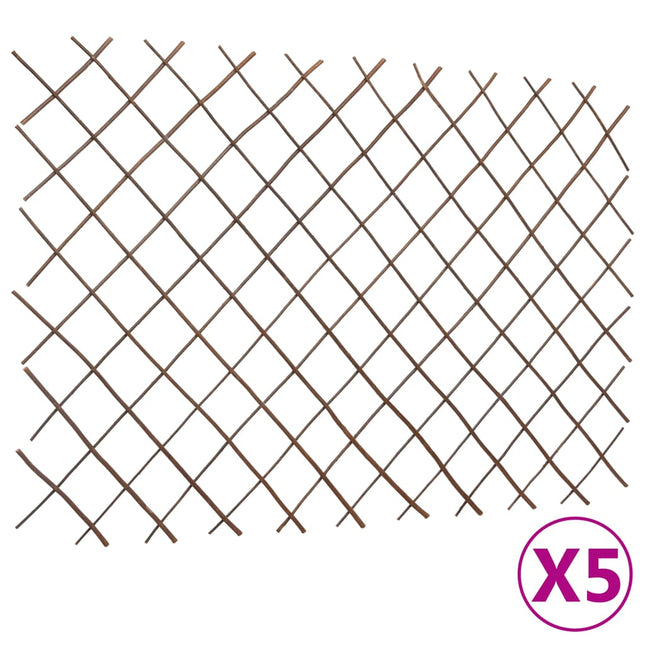 Recinzione a Traliccio in Salice 5 pz 180x120 cm