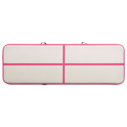 Tappetino Ginnastica Gonfiabile con Pompa 300x100x15cm PVC Rosa