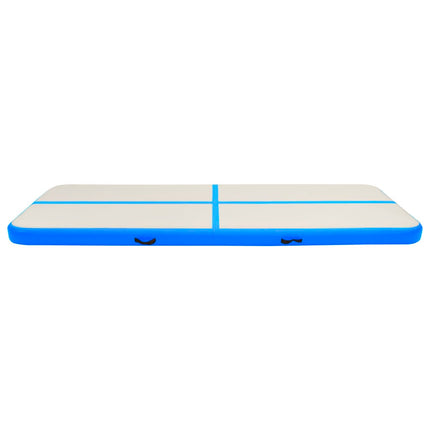 Tappetino Ginnastica Gonfiabile con Pompa 400x100x20 cm PVC Blu