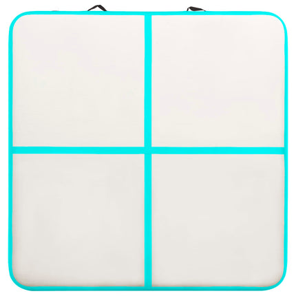 Tappetino Ginnastica Gonfiabile e Pompa 200x200x15cm PVC Verde