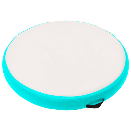 Tappetino Ginnastica Gonfiabile e Pompa 100x100x20 cm PVC Verde