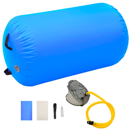 Rullo da Ginnastica Gonfiabile con Pompa 100x60 cm in PVC Blu