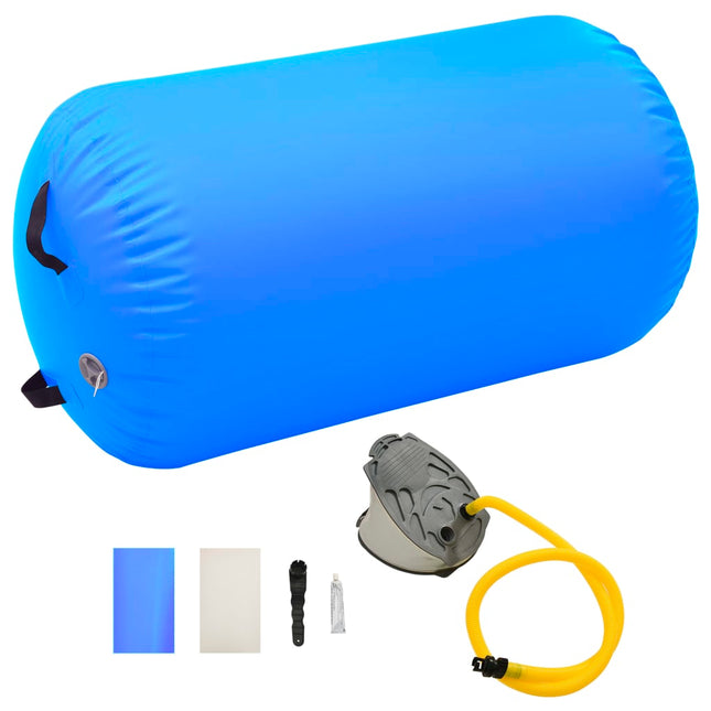 Rullo da Ginnastica Gonfiabile con Pompa 100x60 cm in PVC Blu
