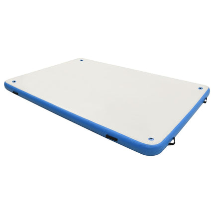 Tappeto Galleggiante Gonfiabile Blu e Bianco 300x200x15 cm