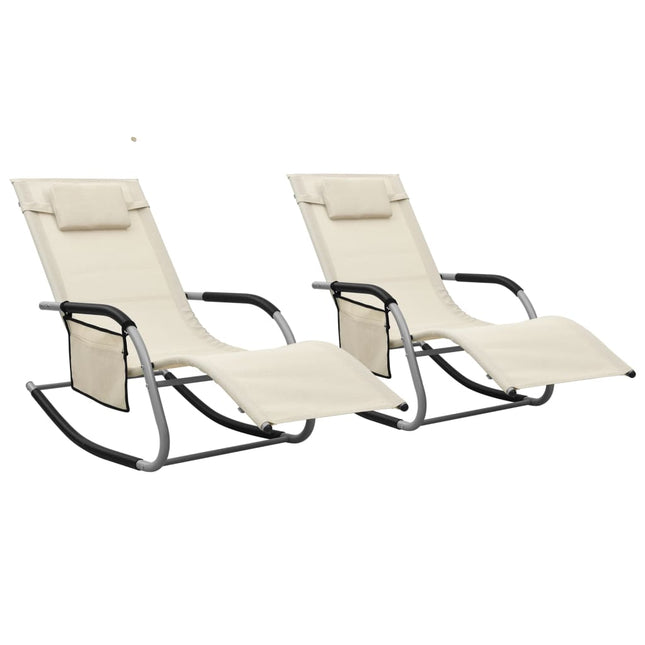 Lettini Prendisole in Textilene 2 pz Crema e Grigio