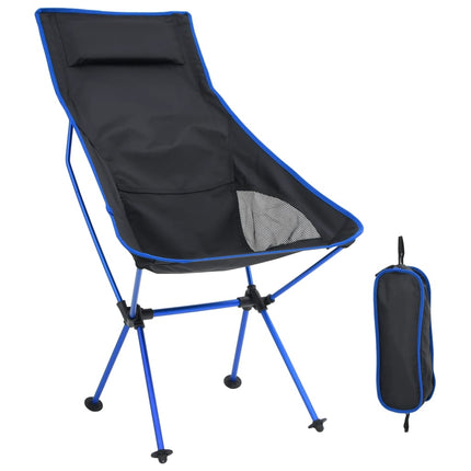 Sedia da Campeggio Pieghevole PVC e Acciaio Nero